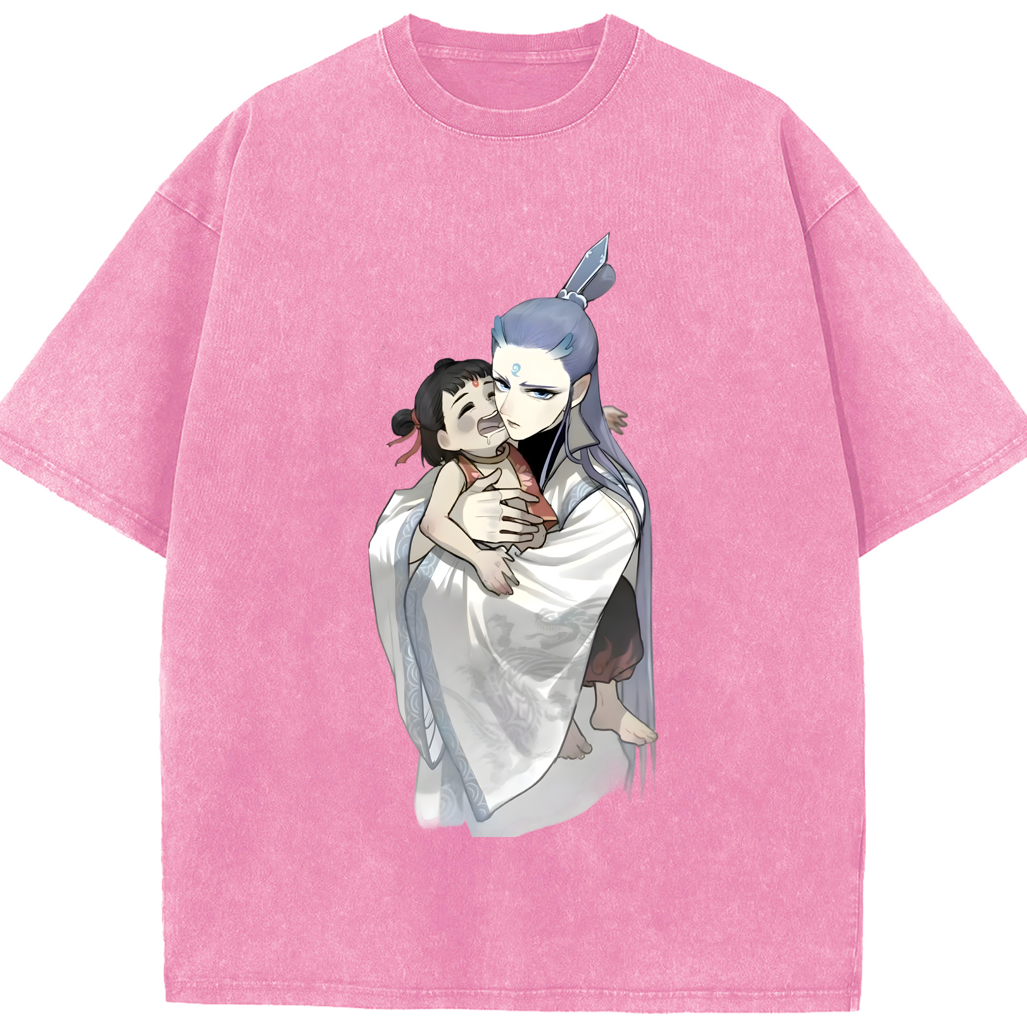 （画像用） Ne Zha 2 ナタ 魔童の大暴れ 綿100% ヴィンテージ風 半袖Tシャツ（フロントプリント）